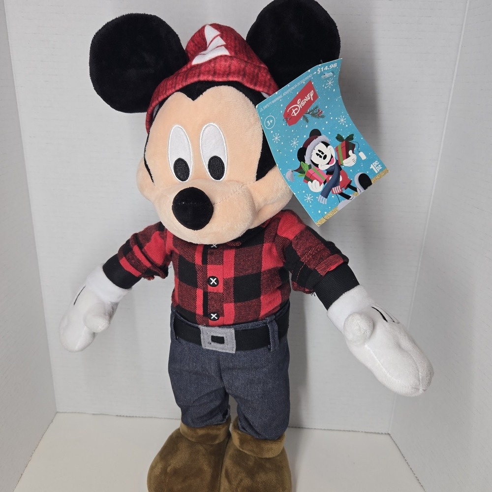 New Gemmy‎ Disney Mickey Mouse Christmas Flannel Holiday Greeters 22 inch